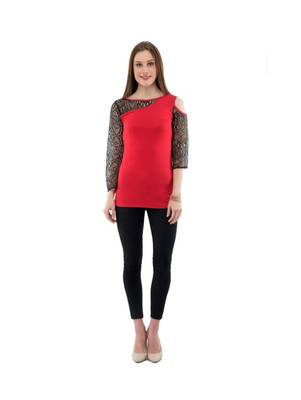 Women's Viscose Red Casual Top 5