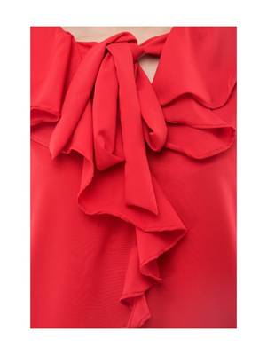 Women's Crepe Red Casual Top 4