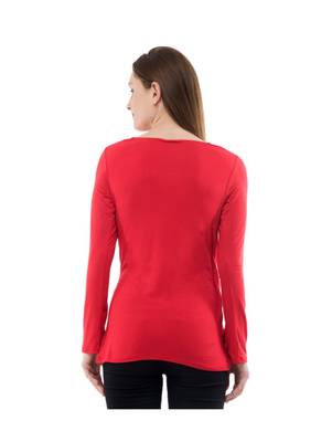 Women's Viscose Red Casual Top 3