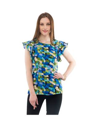 Women's Crepe Multi-Coloured Casual Top 1