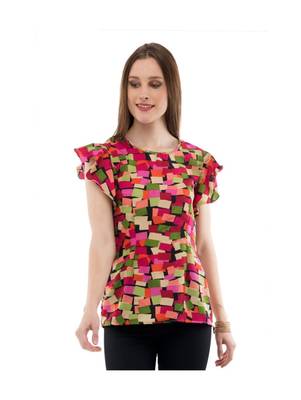 Women's Crepe Multi-Coloured Casual Top 1