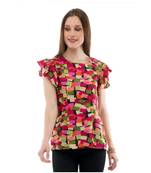 Women's Crepe Multi-Coloured Casual Top