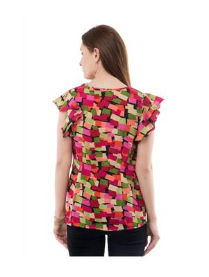 Women's Crepe Multi-Coloured Casual Top 3