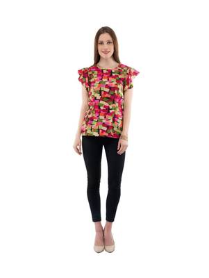 Women's Crepe Multi-Coloured Casual Top 5