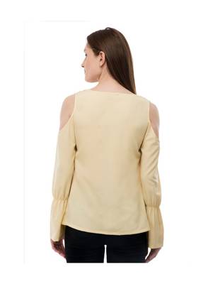 Women's Crepe Yellow Casual Top 3