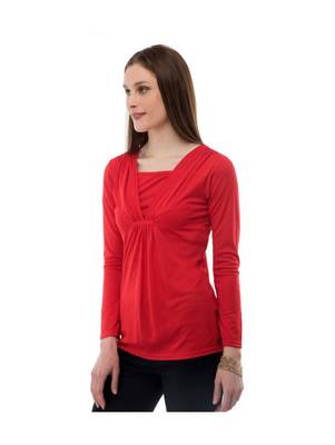Women's Viscose Red Casual Top 2