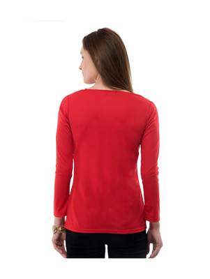 Women's Viscose Red Casual Top 3
