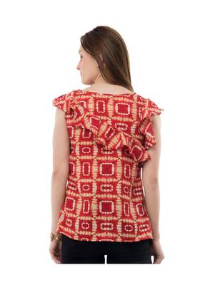 Women's Crepe Multi-Coloured Casual Top 3