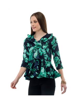 Women's Crepe Multi-Coloured Casual Top 2
