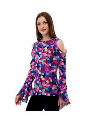 Women's Crepe Multi-Coloured Casual Top 2