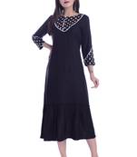 Black Color Rayon Fabric Straight Kurti