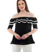 Women's Crepe Black Casual Top