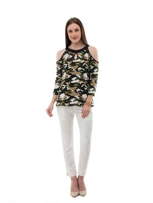 Women's Crepe Multi-Coloured Casual Top 5