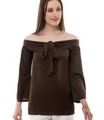 Women's Viscose Brown Casual Top