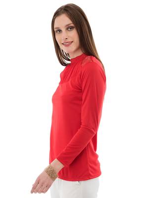 Women's Viscose Red Casual Top 2