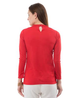 Women's Viscose Red Casual Top 3