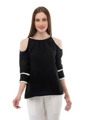 Women's Crepe Black Casual Top 1
