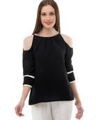 Women's Crepe Black Casual Top