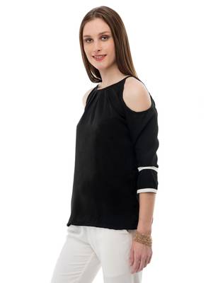 Women's Crepe Black Casual Top 2