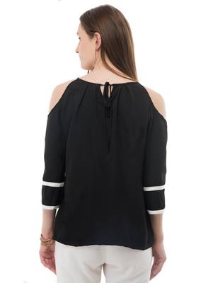 Women's Crepe Black Casual Top 3