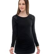 Women's Viscose Black Casual Top