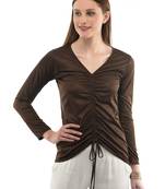 Women's Viscose Brown Casual Top
