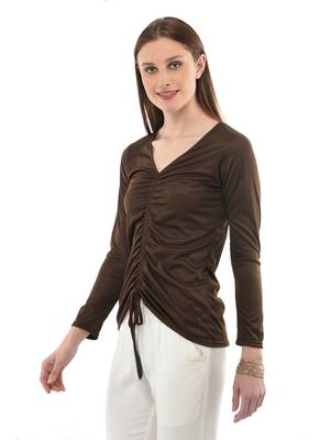 Women's Viscose Brown Casual Top 2