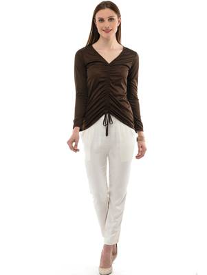Women's Viscose Brown Casual Top 5