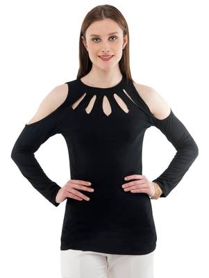 Women's Viscose Black Casual Top 1