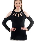 Women's Viscose Black Casual Top