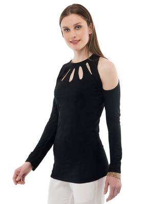 Women's Viscose Black Casual Top 2