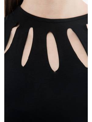 Women's Viscose Black Casual Top 4