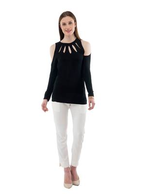 Women's Viscose Black Casual Top 5