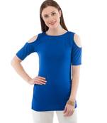 Women's Viscose Blue Casual Top