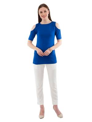 Women's Viscose Blue Casual Top 5