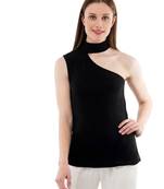 Women's Viscose Black Casual Top