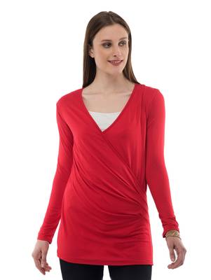 Women's Viscose Red Casual Top 1