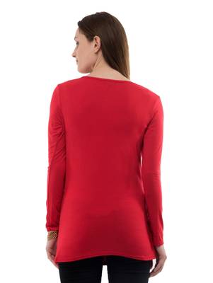 Women's Viscose Red Casual Top 3