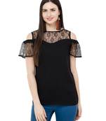 Black plain Crepe tops