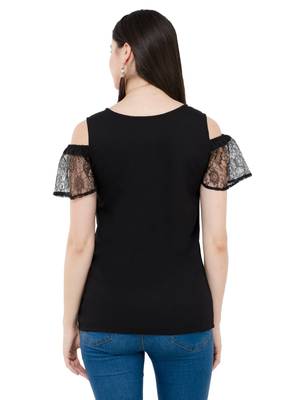 Black plain Crepe tops 3