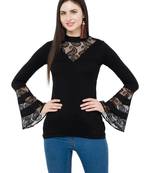 Black plain Viscose tops