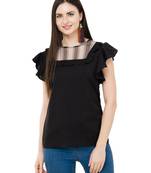 Black plain Crepe tops