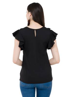 Black plain Crepe tops 3