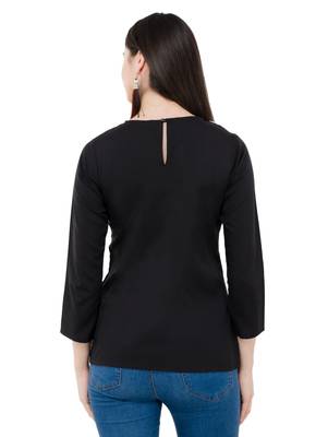 Black plain Crepe tops 3