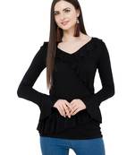 Black plain Viscose tops