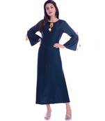Blue Color Rayon Fabric A-Line Kurti