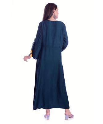 Blue Color Rayon Fabric A-Line Kurti 2