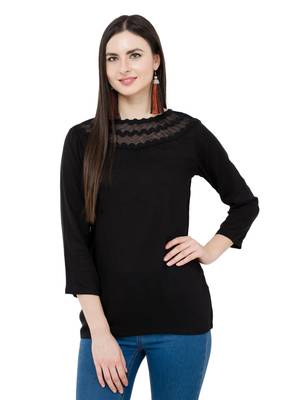 Black plain Rayon tops 1