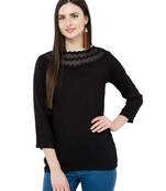 Black plain Rayon tops