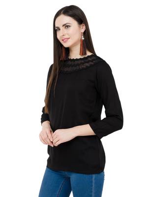 Black plain Rayon tops 2